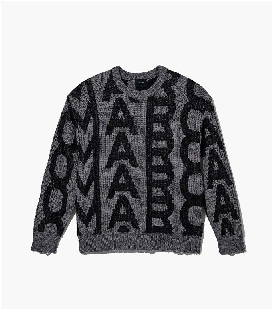 Black / Grey Women\'s Marc Jacobs The Monogram Distressed Sweaters | MXC-469752