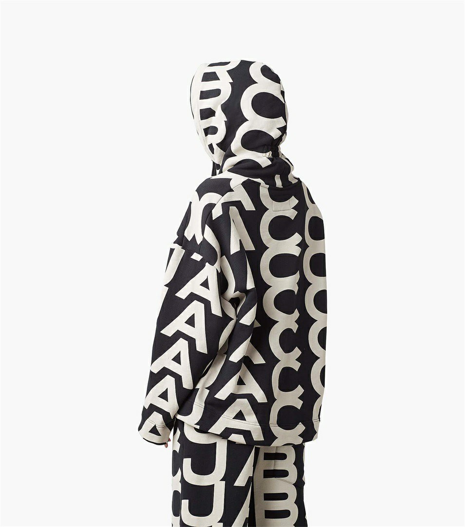 Black / White Women's Marc Jacobs The Monogram Oversized Hoodie | BCZ-415607