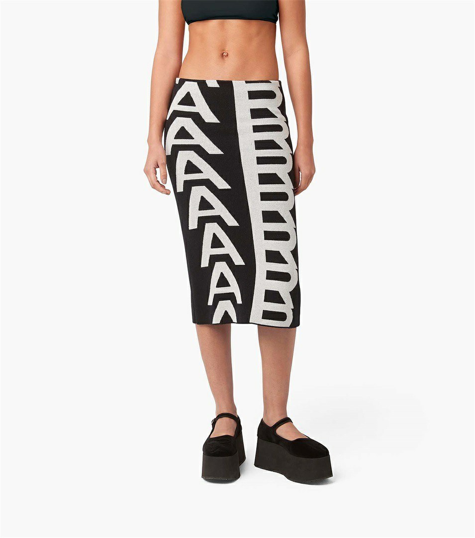 Black / White Women's Marc Jacobs The Monogram Knit Tube Skirts | ENK-053624