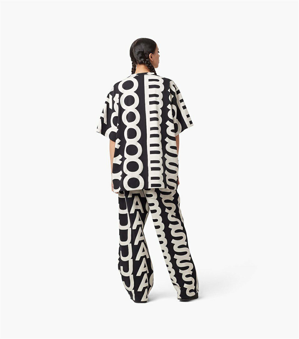 Black / White Women's Marc Jacobs The Monogram Oversized Pants | ONF-812037