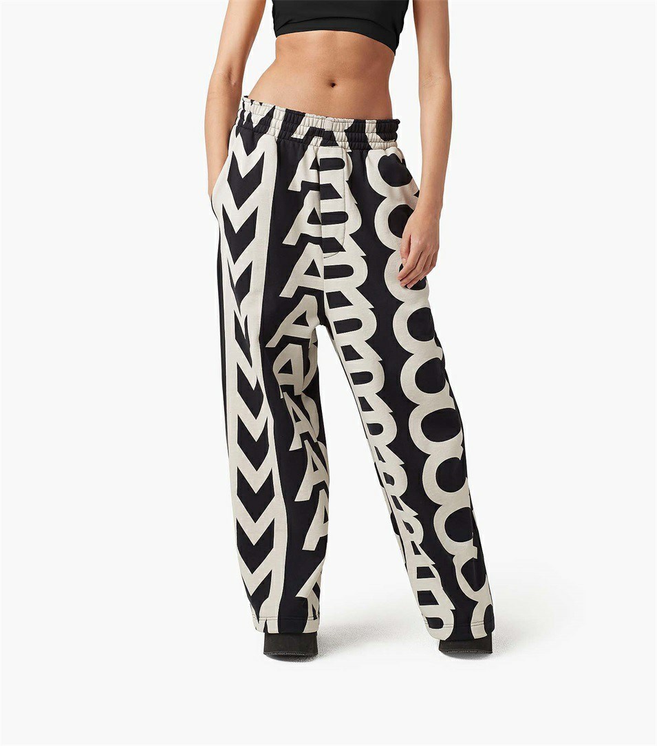 Black / White Women's Marc Jacobs The Monogram Oversized Pants | ONF-812037