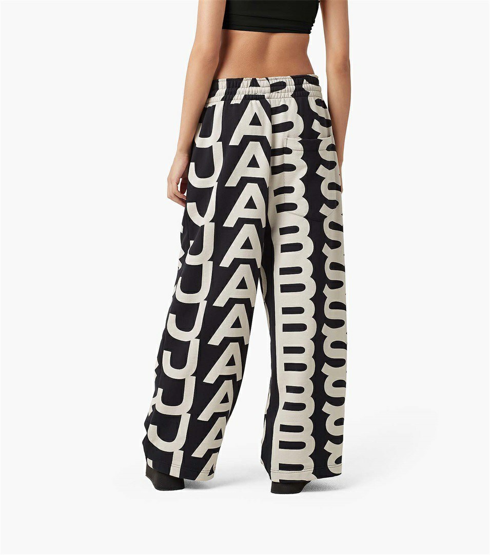 Black / White Women's Marc Jacobs The Monogram Oversized Pants | ONF-812037