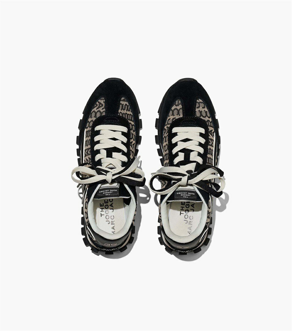 Black / White Women's Marc Jacobs The Monogram Sneakers | QRB-275031