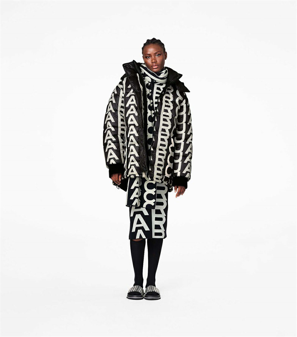 Black / White Women's Marc Jacobs The Monogram Oversized Jackets | QUZ-609247