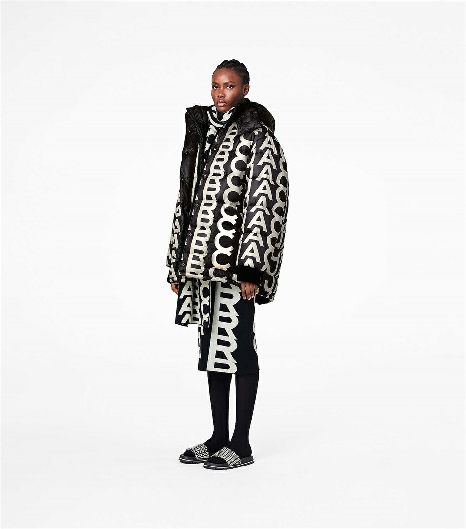 Black / White Women's Marc Jacobs The Monogram Oversized Jackets | QUZ-609247