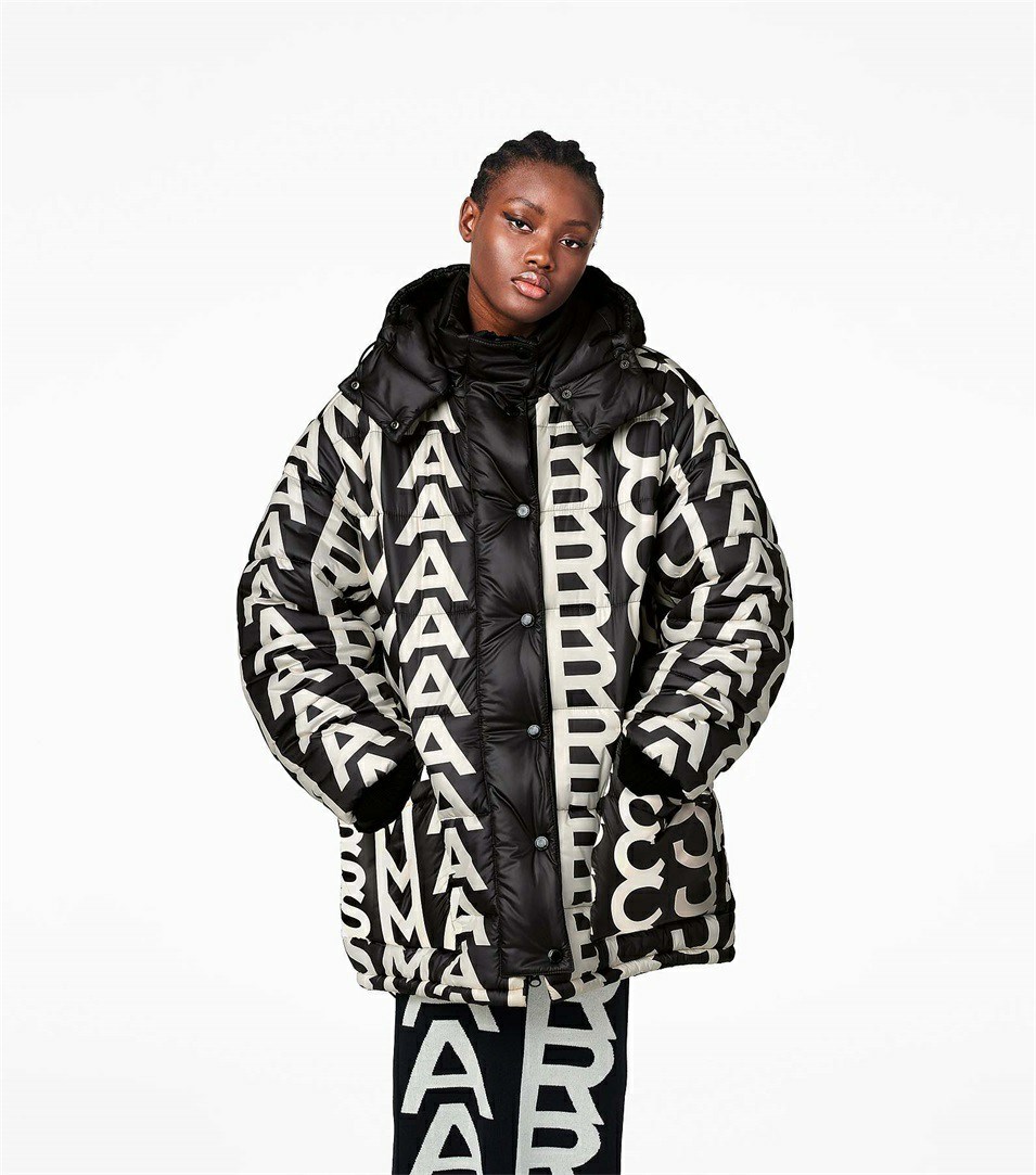 Black / White Women's Marc Jacobs The Monogram Oversized Jackets | QUZ-609247