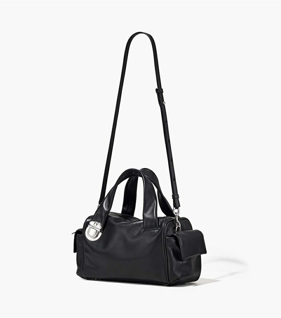 Black Women's Marc Jacobs The Pushlock Satchel Bags | BYC-935817