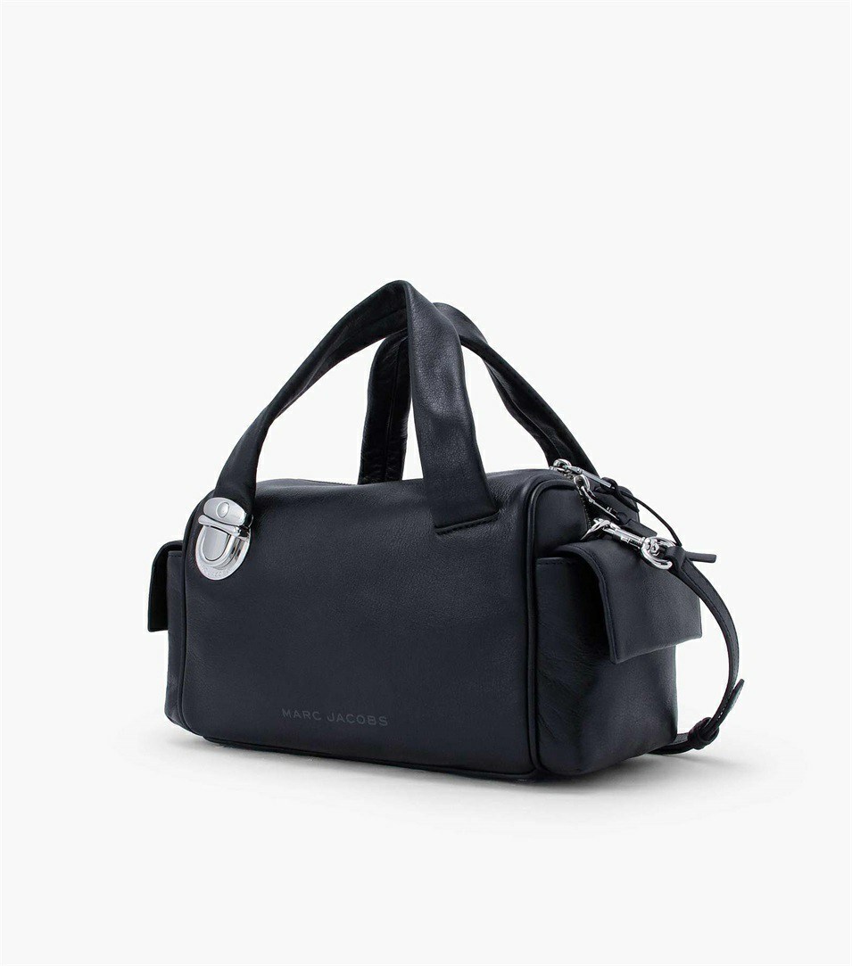 Black Women's Marc Jacobs The Pushlock Satchel Bags | BYC-935817