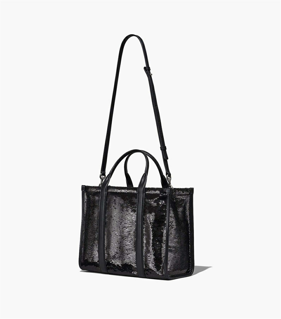 Black Women's Marc Jacobs The Sequin Medium Tote Bags | HUJ-504926