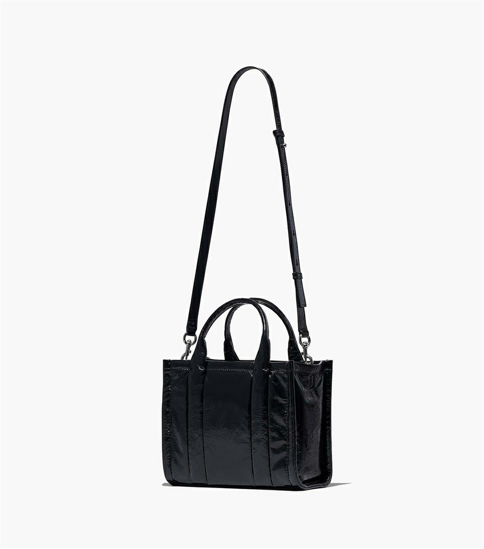 Black Women's Marc Jacobs The Shiny Crinkle Mini Tote Bags | GHI-597148