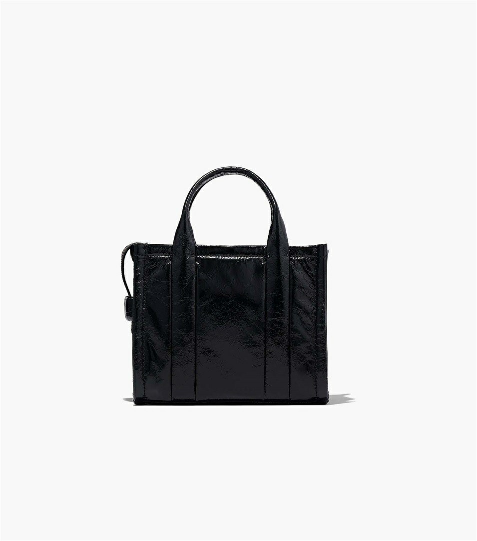 Black Women's Marc Jacobs The Shiny Crinkle Mini Tote Bags | GHI-597148