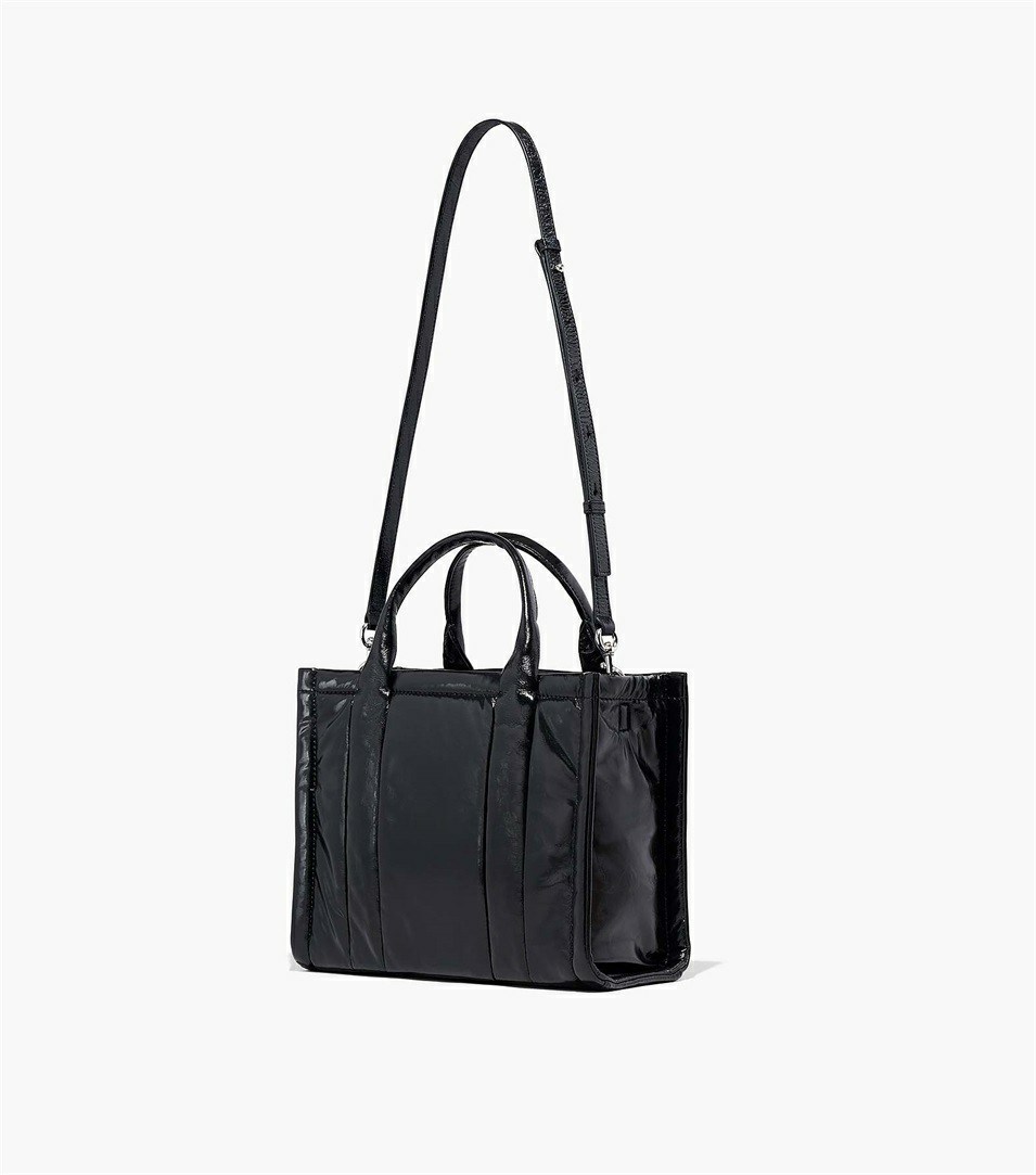 Black Women's Marc Jacobs The Shiny Crinkle Medium Tote Bags | LVK-721068