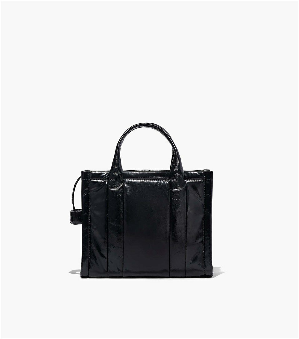 Black Women's Marc Jacobs The Shiny Crinkle Medium Tote Bags | LVK-721068