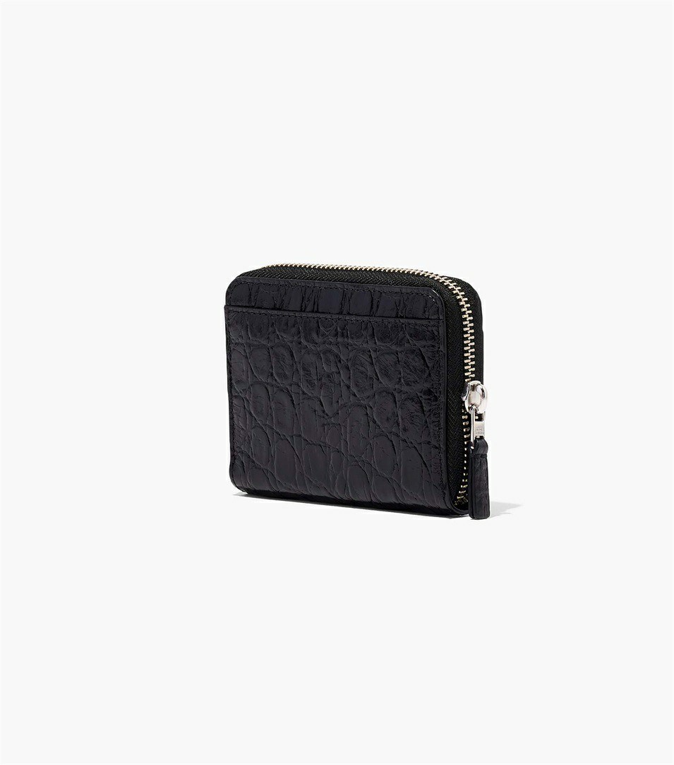 Black Women's Marc Jacobs The Slim 84 Croc-Embossed Zip Around Wallets | XPJ-563279