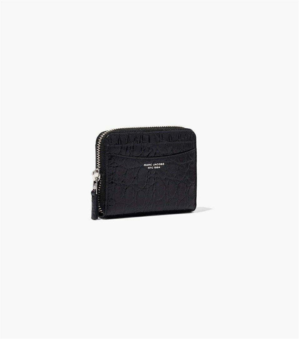 Black Women's Marc Jacobs The Slim 84 Croc-Embossed Zip Around Wallets | XPJ-563279