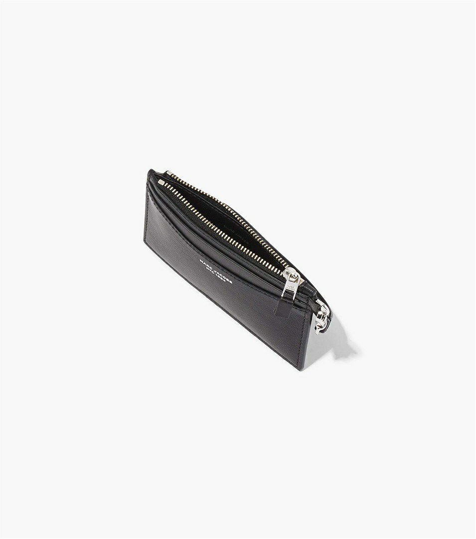 Black Women's Marc Jacobs The Slim 84 Top Zip Wristlet Wallets | DRF-027564