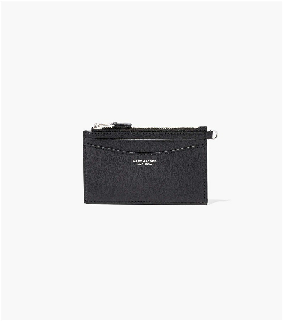 Black Women's Marc Jacobs The Slim 84 Top Zip Wristlet Wallets | DRF-027564