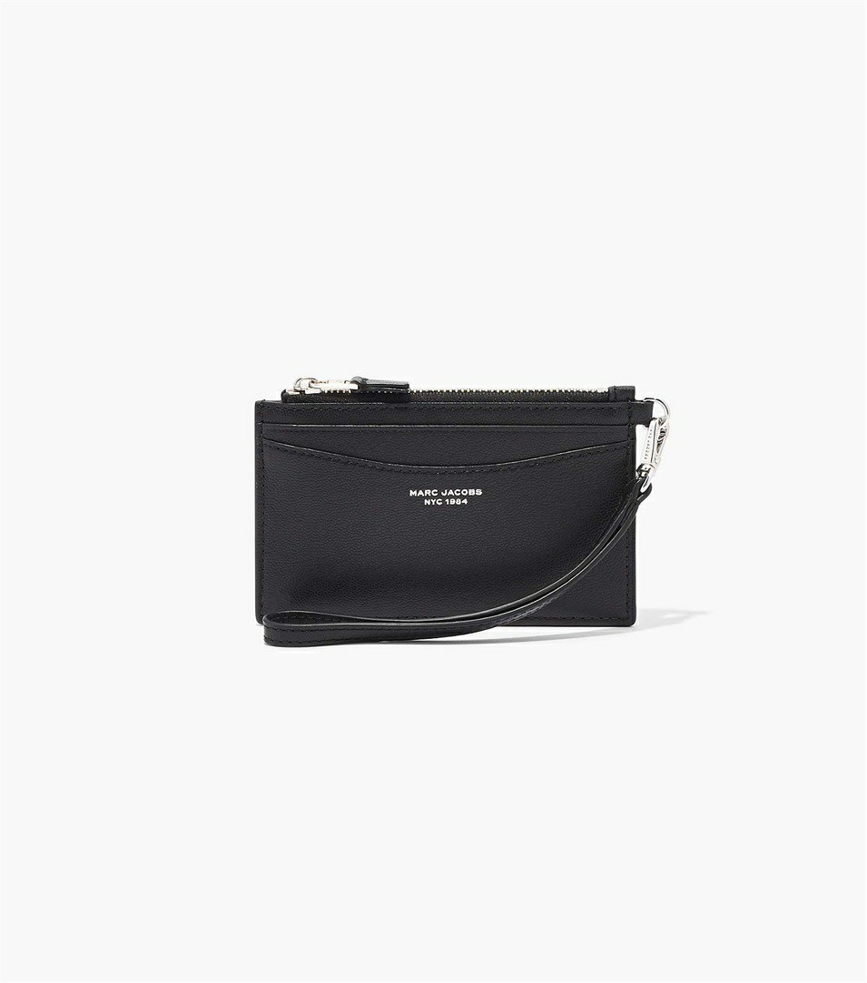 Black Women\'s Marc Jacobs The Slim 84 Top Zip Wristlet Wallets | DRF-027564