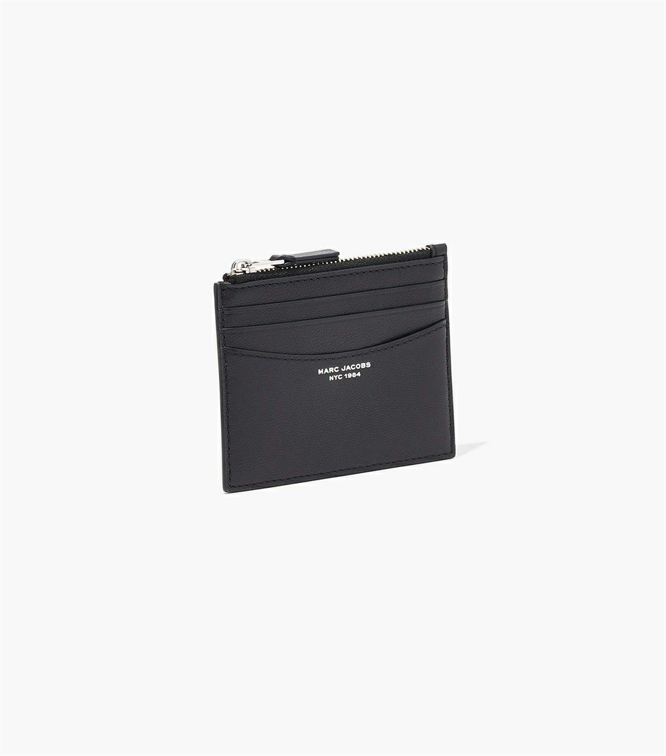 Black Women's Marc Jacobs The Slim 84 Zip Card Case Wallets | JBE-428960