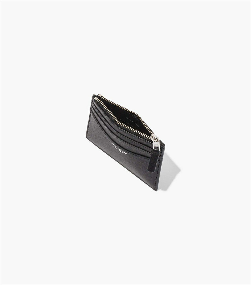 Black Women's Marc Jacobs The Slim 84 Zip Card Case Wallets | JBE-428960