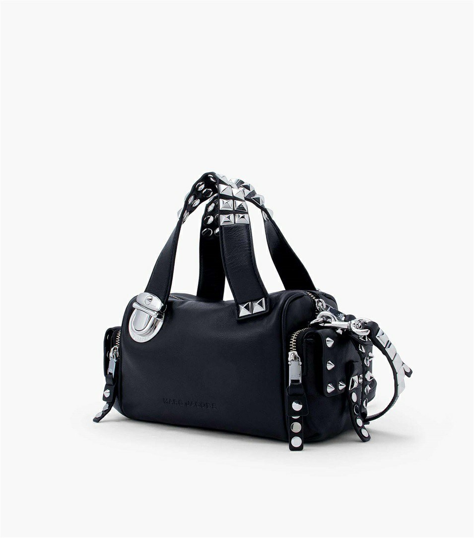 Black Women's Marc Jacobs The Studded Pushlock Mini Satchel Bags | QJD-673904