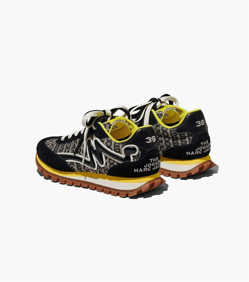 Black / Yellow Women's Marc Jacobs The Monogram Sneakers | OCQ-423971