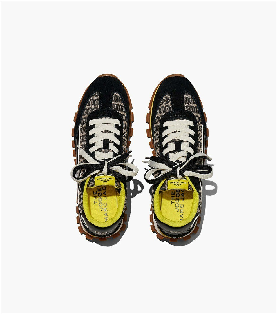 Black / Yellow Women's Marc Jacobs The Monogram Sneakers | OCQ-423971