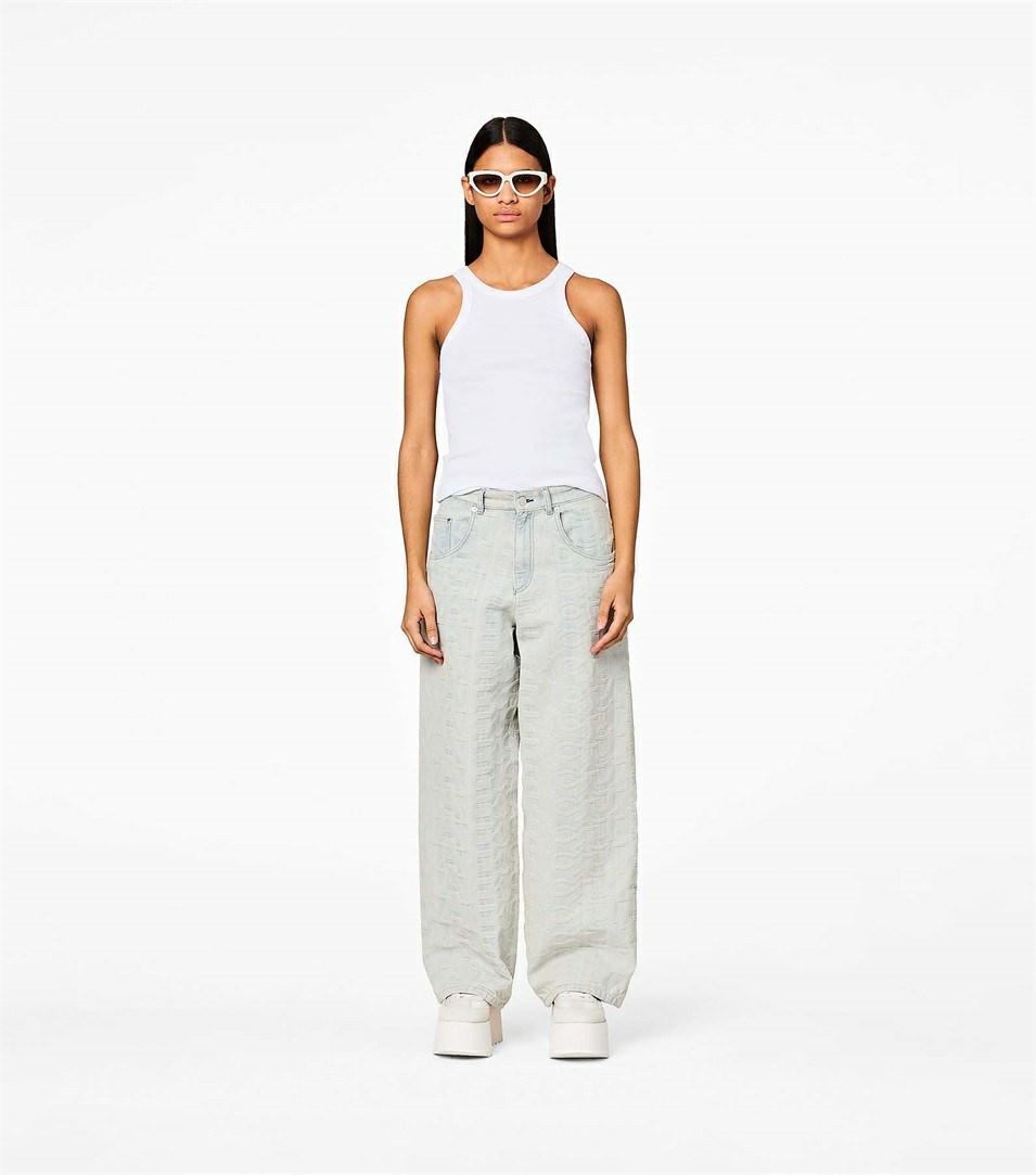 Blue Women's Marc Jacobs The Monogram Denim Pants | EOC-241507