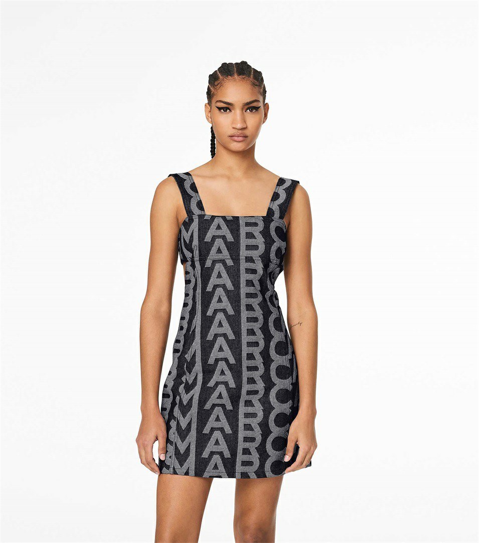 Blue Women's Marc Jacobs The Monogram Denim Cutout Dress | HLY-502976