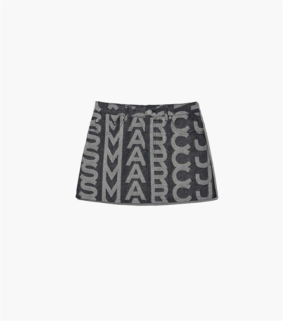 Blue Women\'s Marc Jacobs The Monogram Denim Mini Skirts | WKH-017635