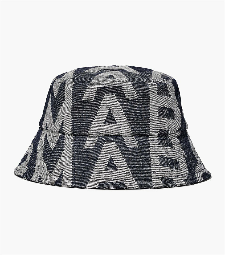 Blue Women\'s Marc Jacobs The Monogram Denim Bucket Hats | YTX-958607