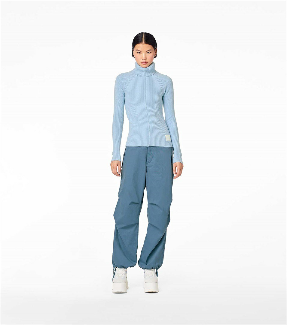 Blue Women's Marc Jacobs The Ribbed Turtleneck Sweaters | MSA-247591