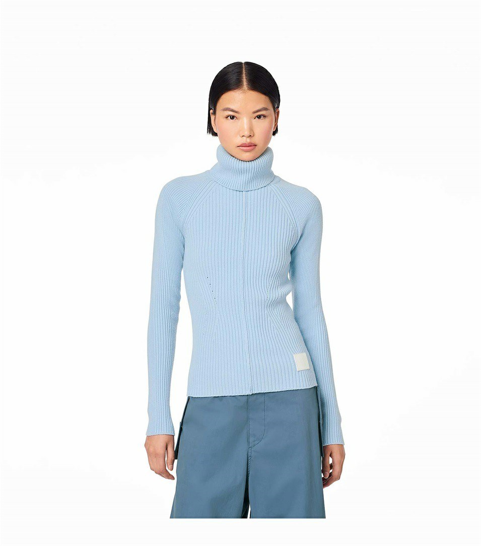 Blue Women's Marc Jacobs The Ribbed Turtleneck Sweaters | MSA-247591