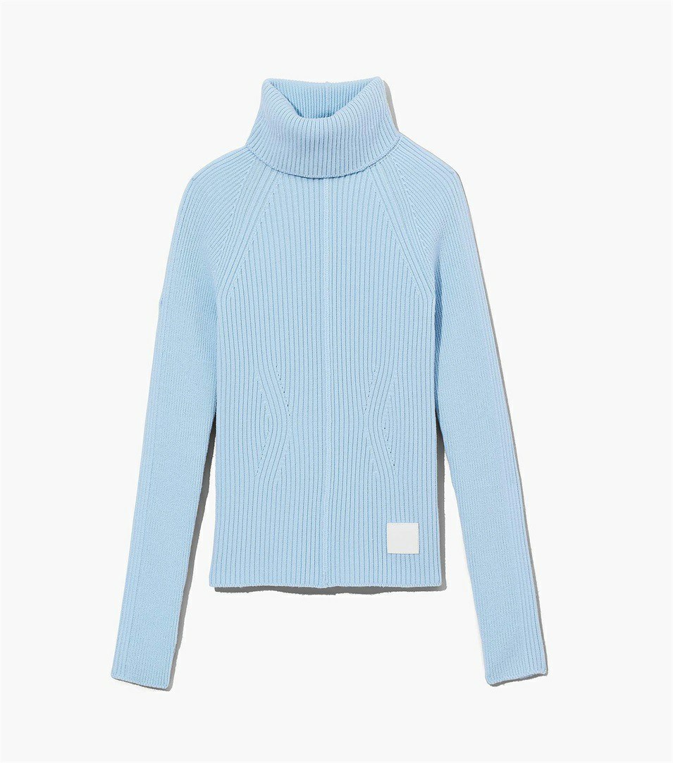 Blue Women\'s Marc Jacobs The Ribbed Turtleneck Sweaters | MSA-247591