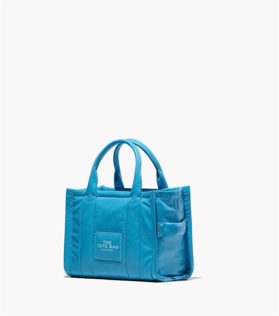 Blue Women's Marc Jacobs The Shiny Crinkle Mini Tote Bags | ZYA-460293