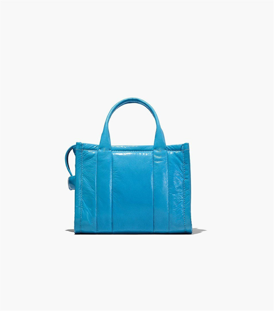 Blue Women's Marc Jacobs The Shiny Crinkle Mini Tote Bags | ZYA-460293