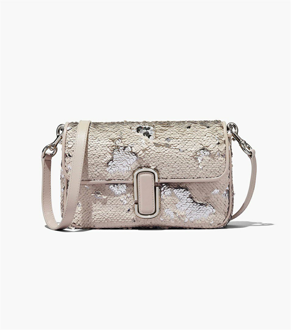 Cream / Silver Women's Marc Jacobs The Sequin J Marc Shoulder Bags | UXL-215460