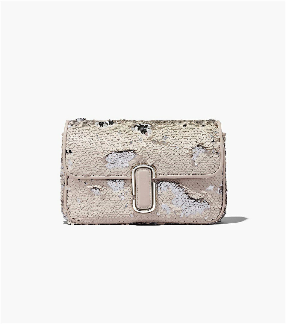 Cream / Silver Women's Marc Jacobs The Sequin J Marc Shoulder Bags | UXL-215460