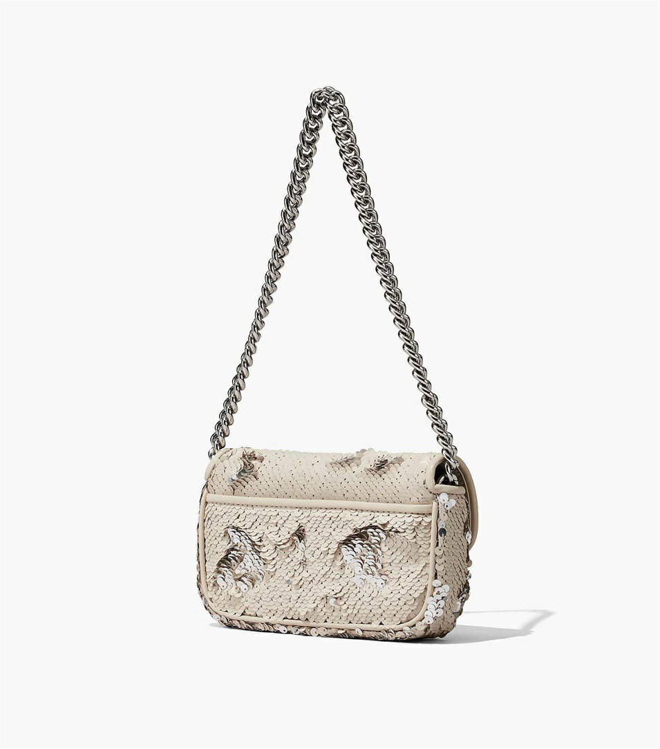 Cream / Silver Women's Marc Jacobs The Sequin J Marc Mini Shoulder Bags | WEU-235760