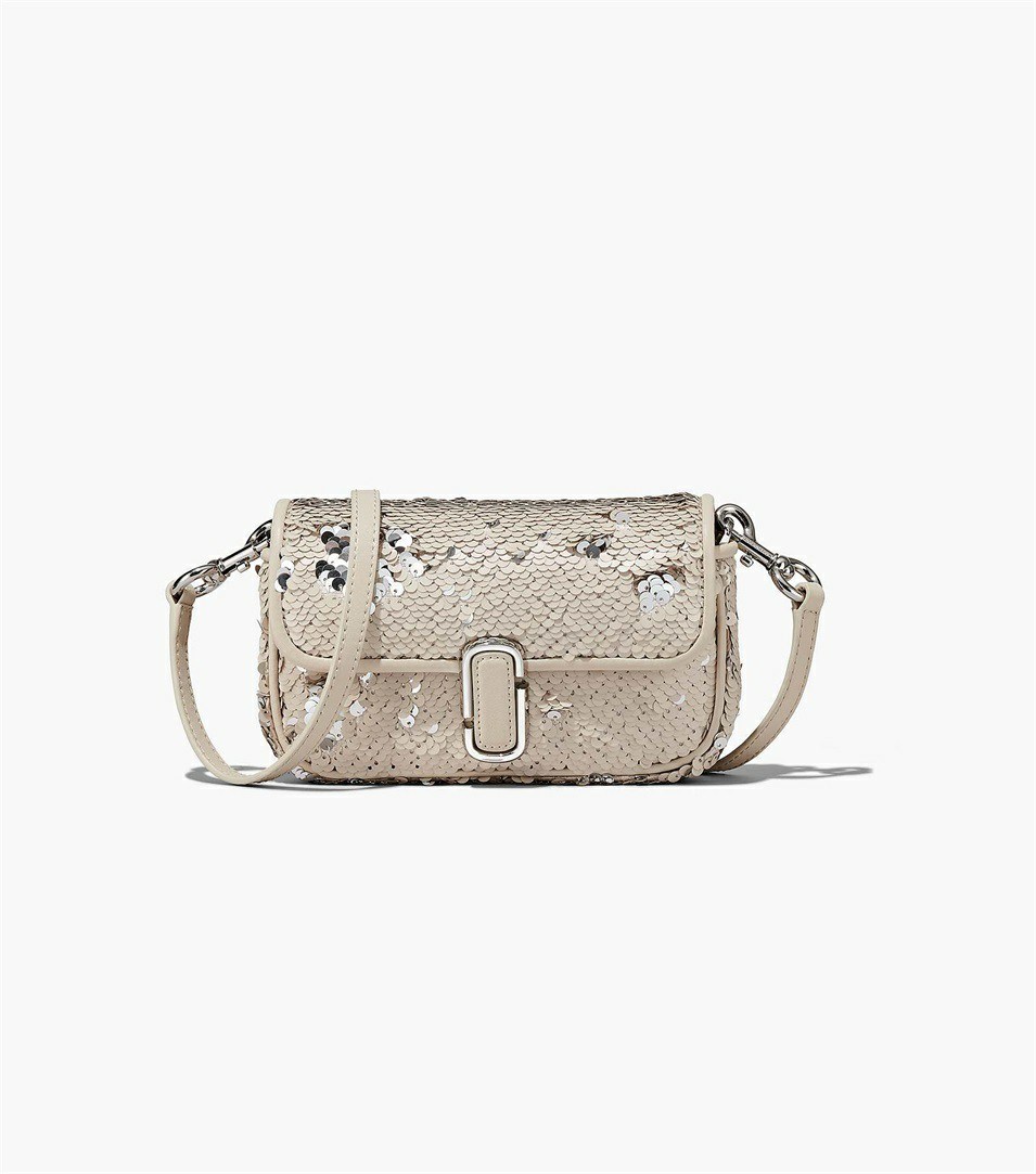 Cream / Silver Women's Marc Jacobs The Sequin J Marc Mini Shoulder Bags | WEU-235760