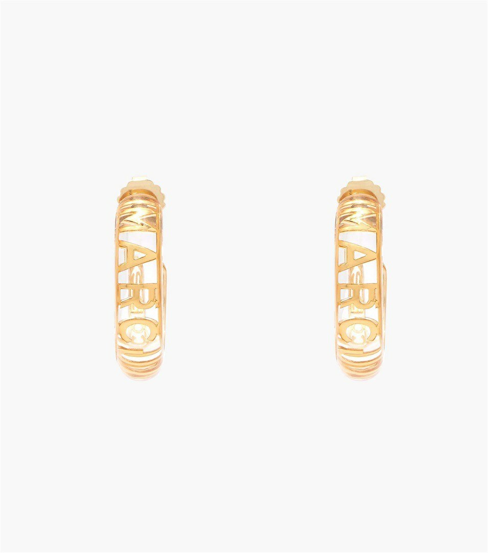 Gold Women's Marc Jacobs The Monogram Hoops Jewelry | VJD-140537