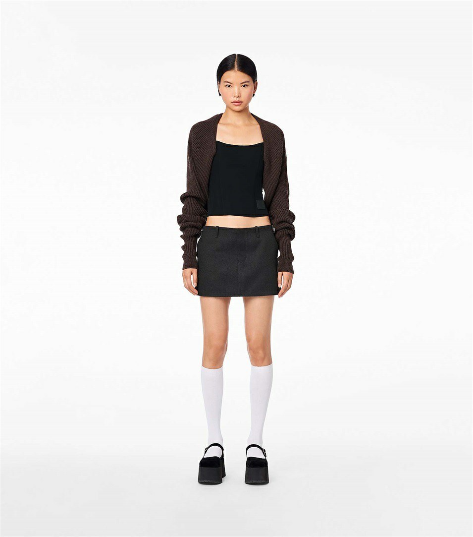 Grey Women's Marc Jacobs The Pushlock Mini Skirts | VFG-603972