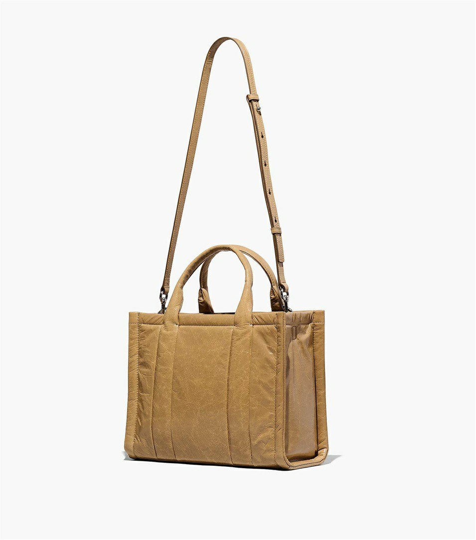 Light Brown Women's Marc Jacobs The Shiny Crinkle Medium Tote Bags | SQN-257639