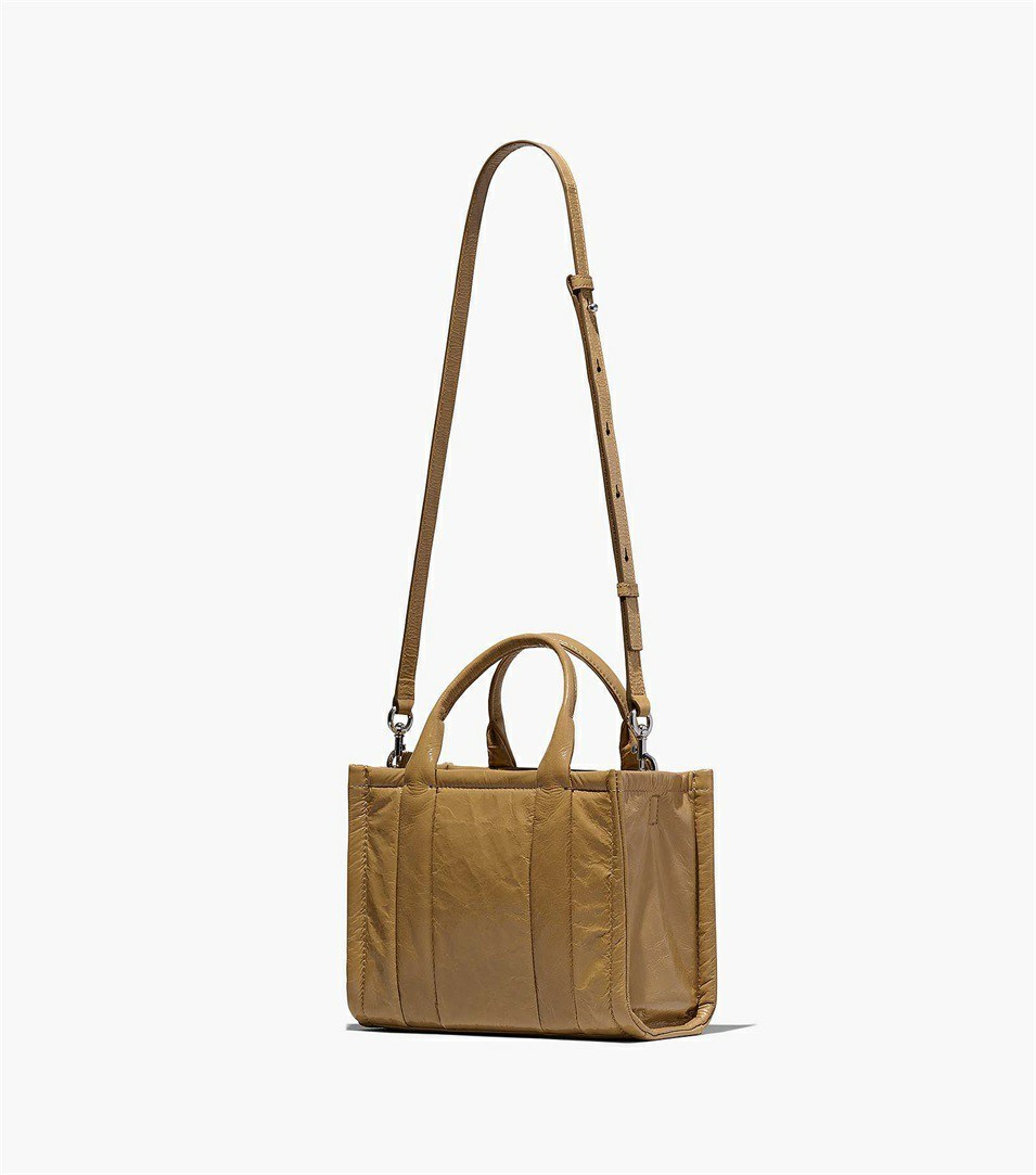 Light Brown Women's Marc Jacobs The Shiny Crinkle Mini Tote Bags | WBQ-879305