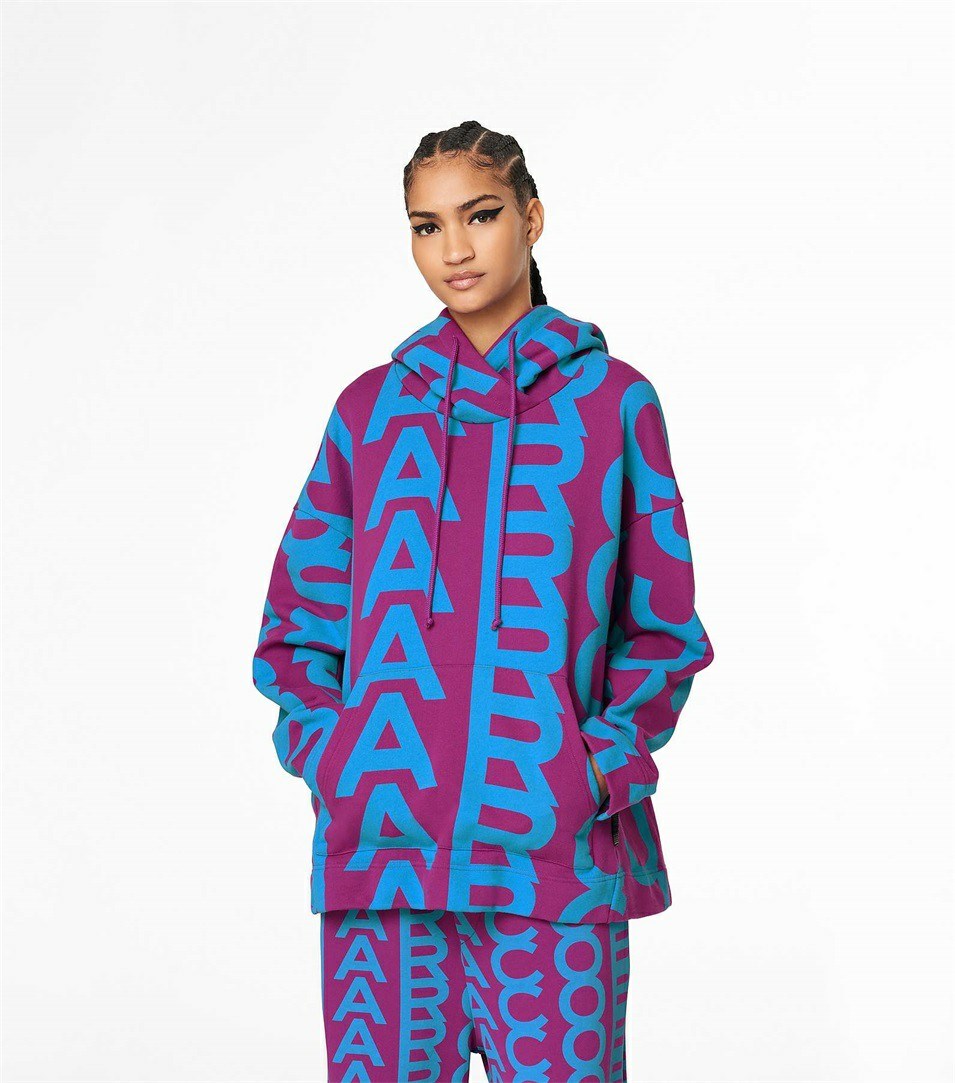 Purple / Blue Women's Marc Jacobs The Monogram Oversized Hoodie | GAP-342078