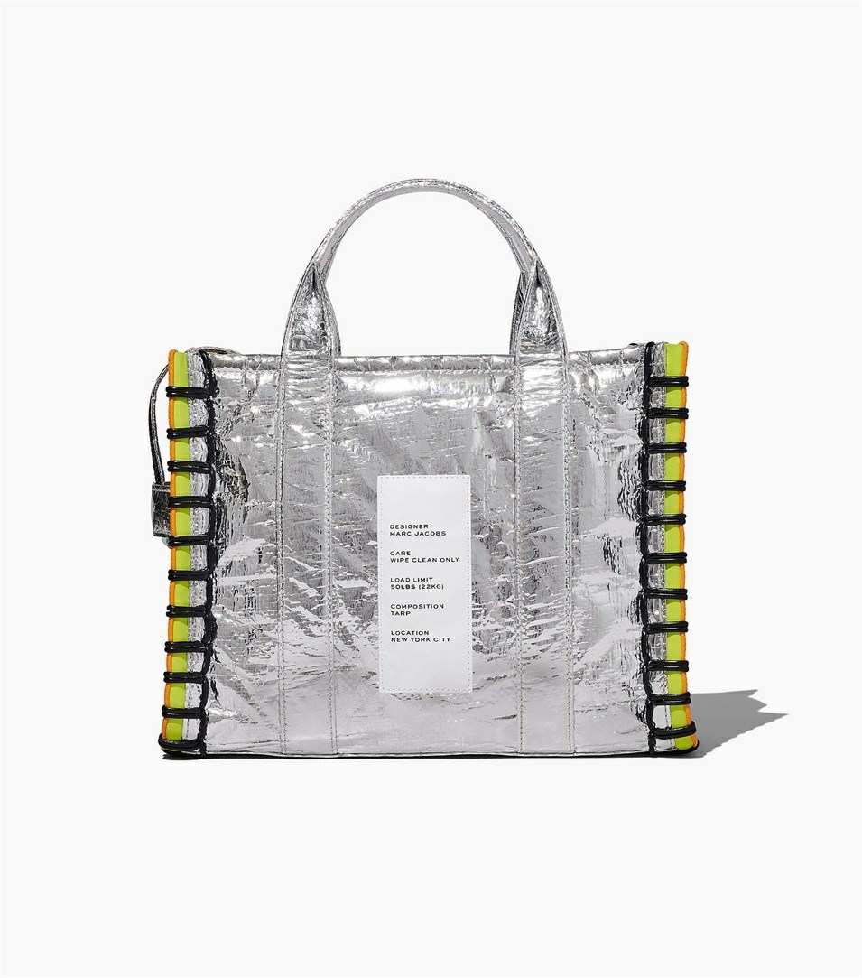 Silver Women's Marc Jacobs The Tarp Medium Tote Bags | VNK-638179