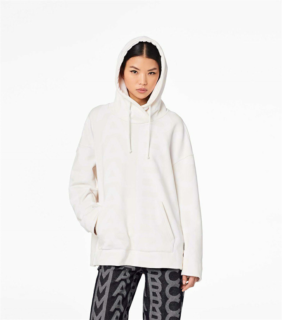 White Women's Marc Jacobs The Monogram Oversized Hoodie | URM-089627