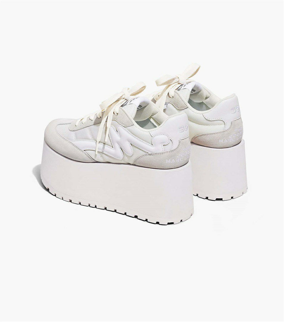 White Women's Marc Jacobs The Platform Sneakers | EVC-903815