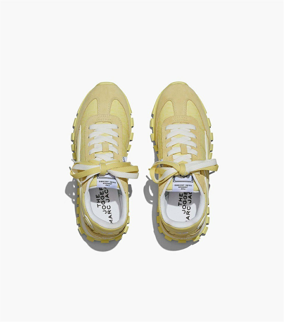 Yellow Women's Marc Jacobs The Croc-Embossed Sneakers | LIG-641895