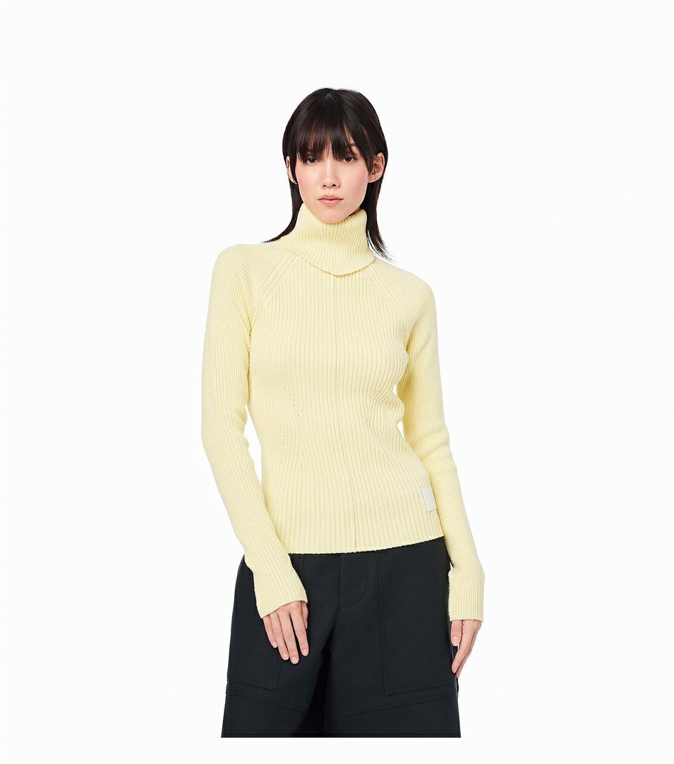 Yellow Women's Marc Jacobs The Ribbed Turtleneck Sweaters | MJX-983124